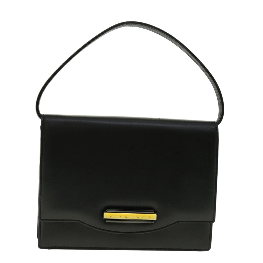 GIVENCHY Hand Bag Leather Black Auth 40117